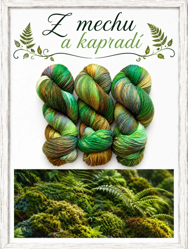 Ručně barvené merino - Z MECHU A KAPRADÍ