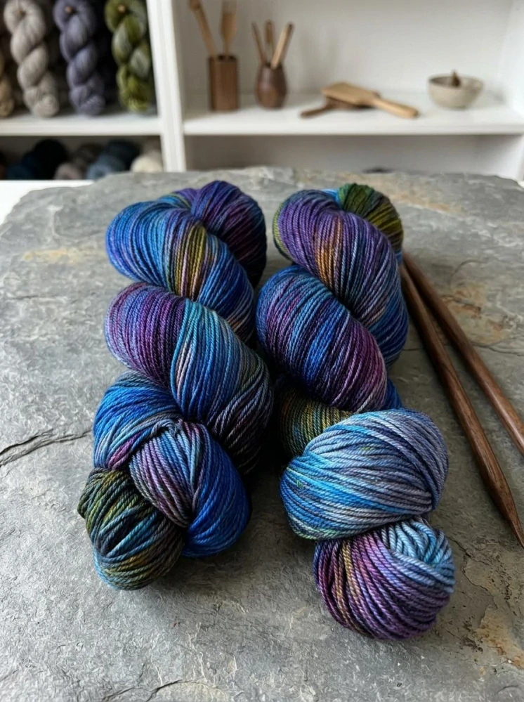 Ručně barvené merino - VEČERNÍ TŮŇ 