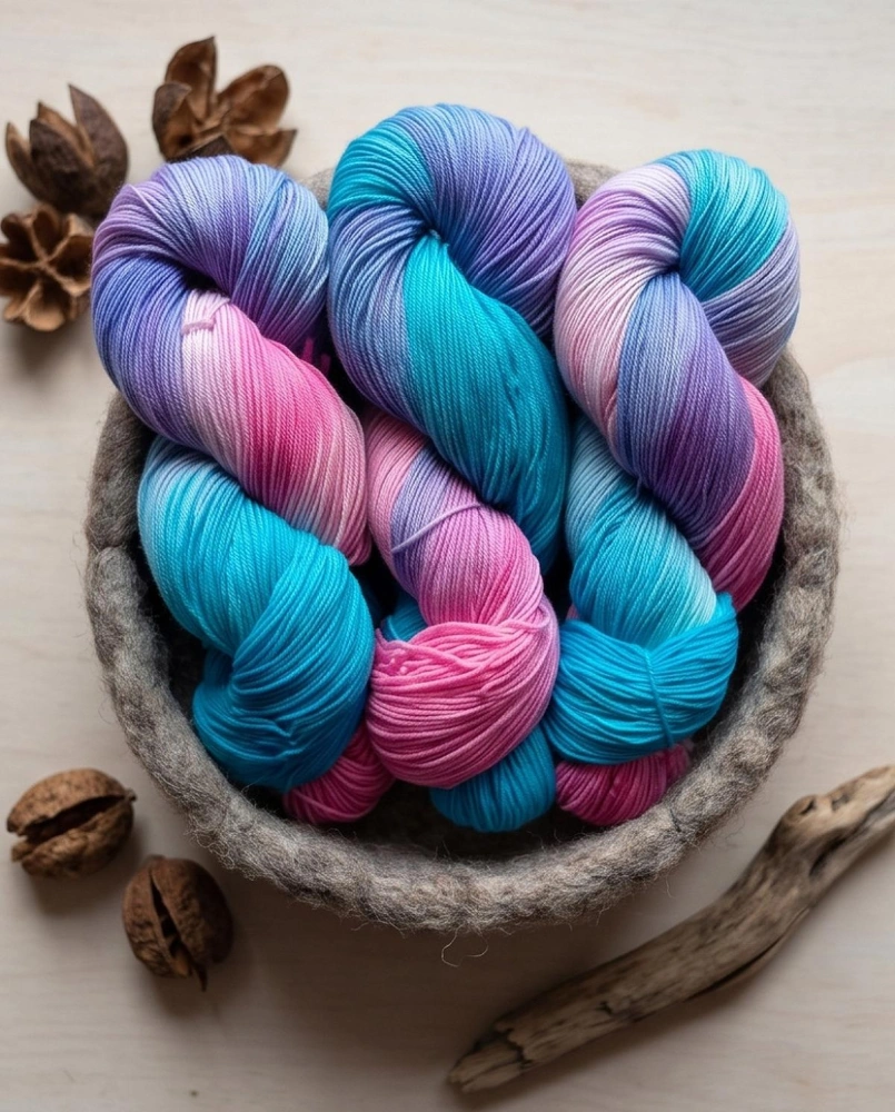 Ručně barvené merino - COTTON CANDY