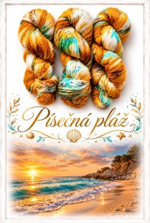 Ručně barvená příze - PÍSEČNÁ PLÁŽ