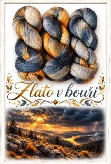 Ručně barvená příze - ZLATO V BOUŘI